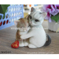 Lovable couple cute cat & dog polyresin home decoration